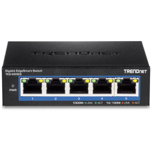 TRENDnet TEG-S50ES 5-Port Managed Gigabit Ethernet Switch, fanless, wall mountable